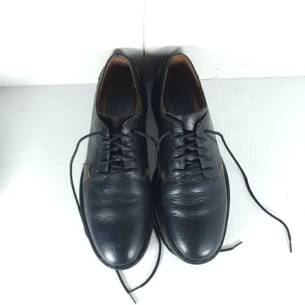 Born Men's Samson US 9 Black Leather Lace up Casual Oxford Shoes H43403